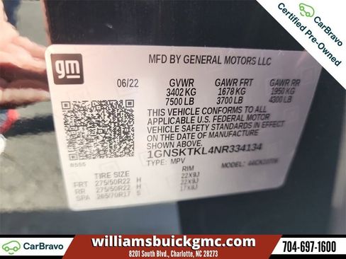 Certified 2022 Chevrolet Tahoe High Country w/ Max Trailering Package image 35