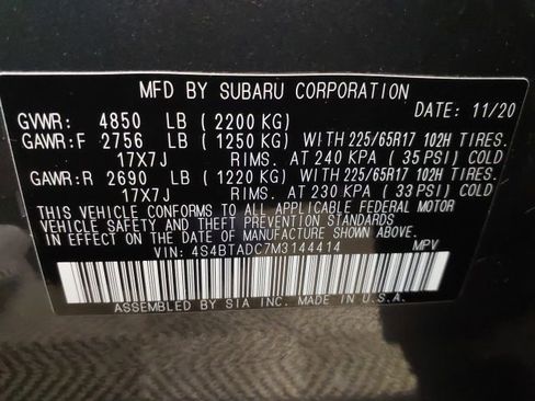 Certified 2021 Subaru Outback Premium AWD/4WD image 13