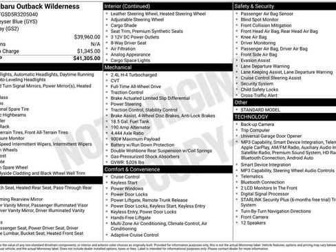 Used 2024 Subaru Outback Wilderness AWD/4WD image 10