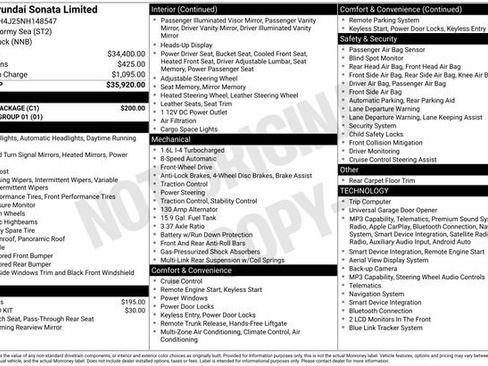 Used 2022 Hyundai Sonata Limited w/ Cargo Package FWD image 10