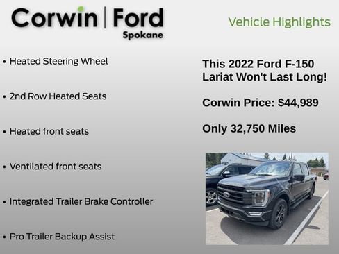Used 2022 Ford F150 Lariat w/ Equipment Group 502A High AWD/4WD image 14