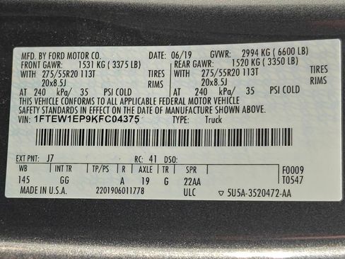 Used 2019 Ford F150 XL w/ Equipment Group 101A Mid AWD/4WD image 51