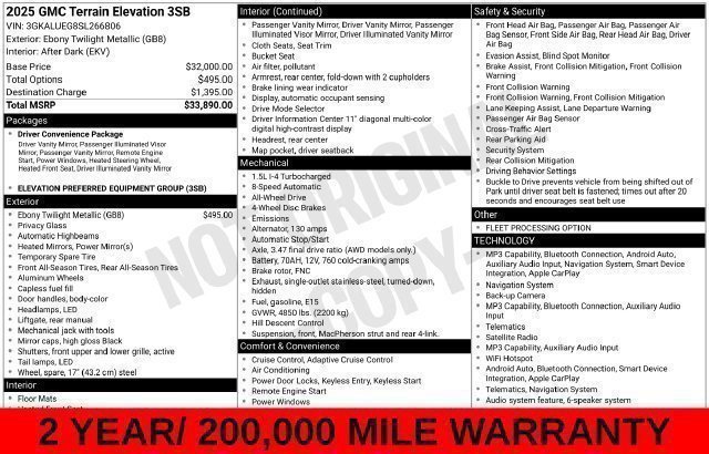 Used 2025 GMC Terrain Elevation AWD/4WD image 39