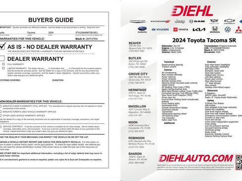 Certified 2024 Toyota Tacoma SR w/ SR Upgrade Package AWD/4WD image 37
