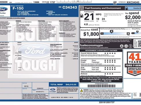Used 2019 Ford F150 XL w/ Equipment Group 101A Mid AWD/4WD image 2
