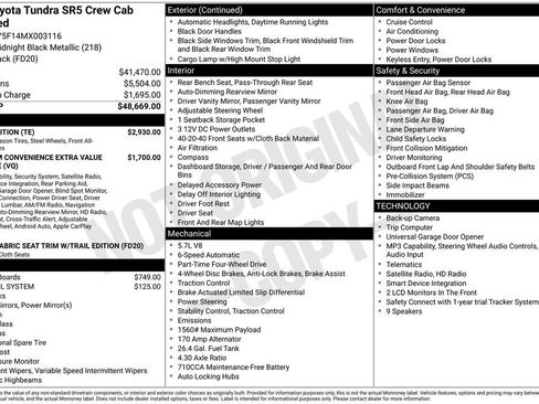 Used 2021 Toyota Tundra SR5 w/ Trail Edition image 41