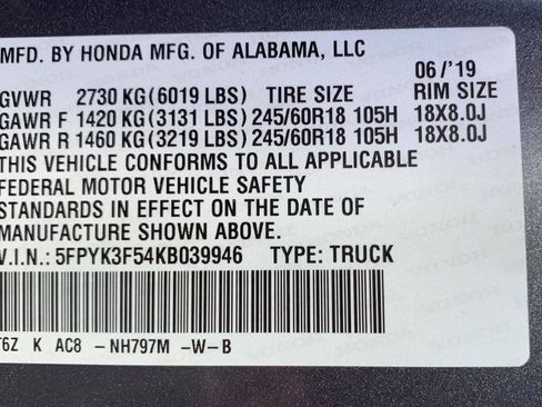 Used 2019 Honda Ridgeline RTL image 45