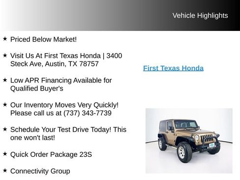 Used 2015 Jeep Wrangler Sport w/ Quick Order Package 23S AWD/4WD image 10
