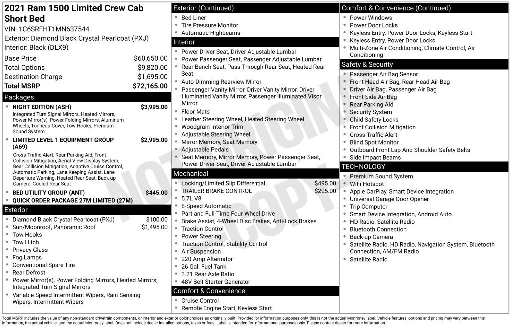 Used 2021 RAM 1500 Limited w/ Night Edition AWD/4WD image 24