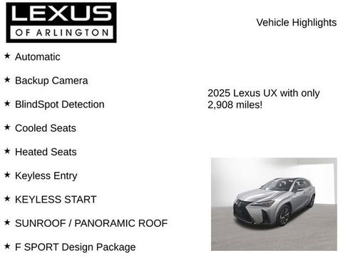 Used 2025 Lexus UX 300h FWD w/ Accessory Package (Z2) image 8