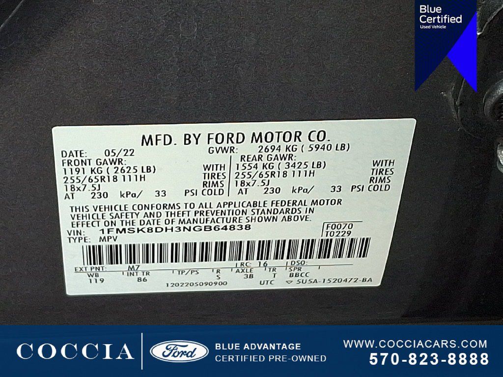 Used 2022 Ford Explorer XLT AWD/4WD image 27