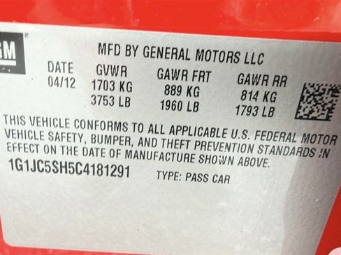 Used 2012 Chevrolet Sonic LT FWD image 12