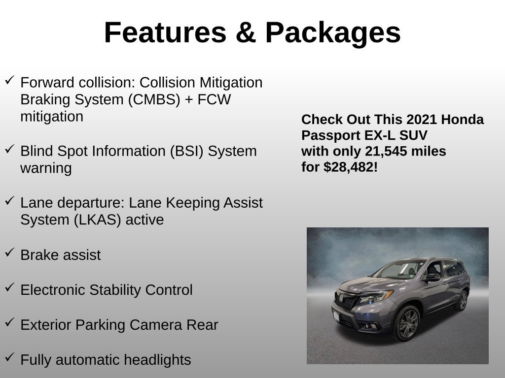 Certified 2021 Honda Passport EX-L image 20
