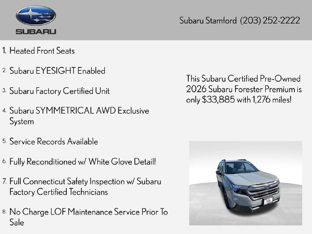 Certified 2026 Subaru Forester Premium AWD/4WD image 2