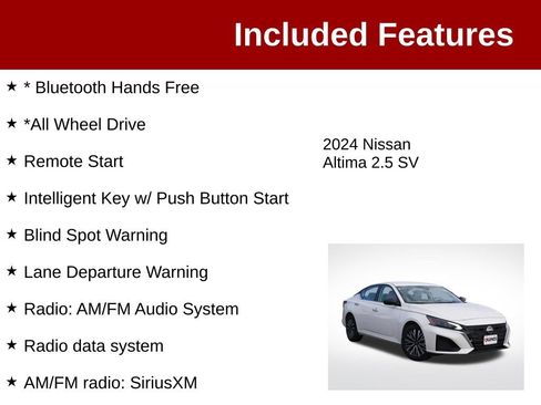 Used 2024 Nissan Altima 2.5 SV AWD/4WD image 3