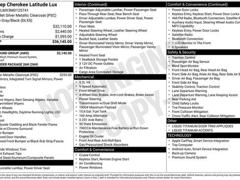 Used 2021 Jeep Cherokee Latitude Lux w/ Sun & Sound Group FWD image 6
