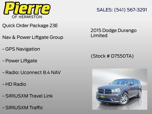Used 2015 Dodge Durango Limited w/ Nav & Power Liftgate Group RWD image 6