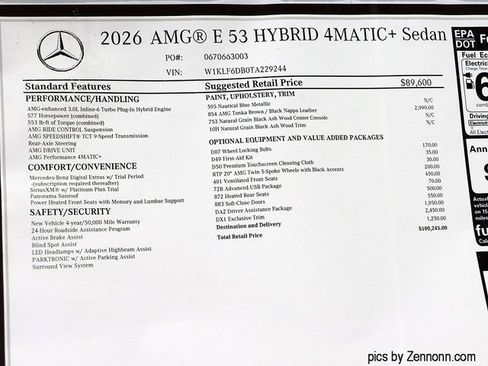 New 2026 Mercedes-Benz E 53 AMG e 4MATIC Sedan image 29