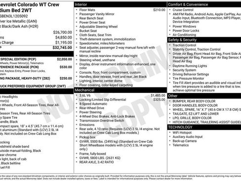 Used 2020 Chevrolet Colorado W/T w/ Custom Special Edition image 34