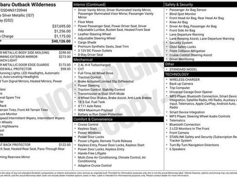 Used 2022 Subaru Outback Wilderness AWD/4WD image 31