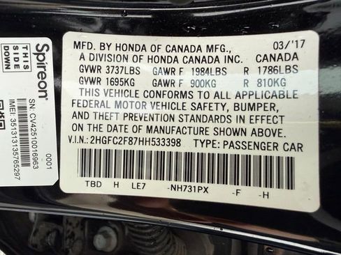 Used 2017 Honda Civic EX image 16