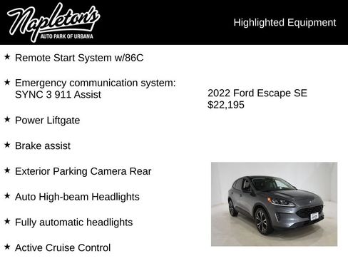 Used 2022 Ford Escape SE w/ SE Sport Appearance Package image 16