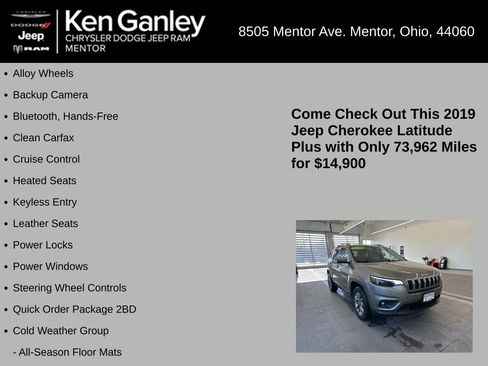 Used 2019 Jeep Cherokee Latitude Plus w/ Cold Weather Group image 5