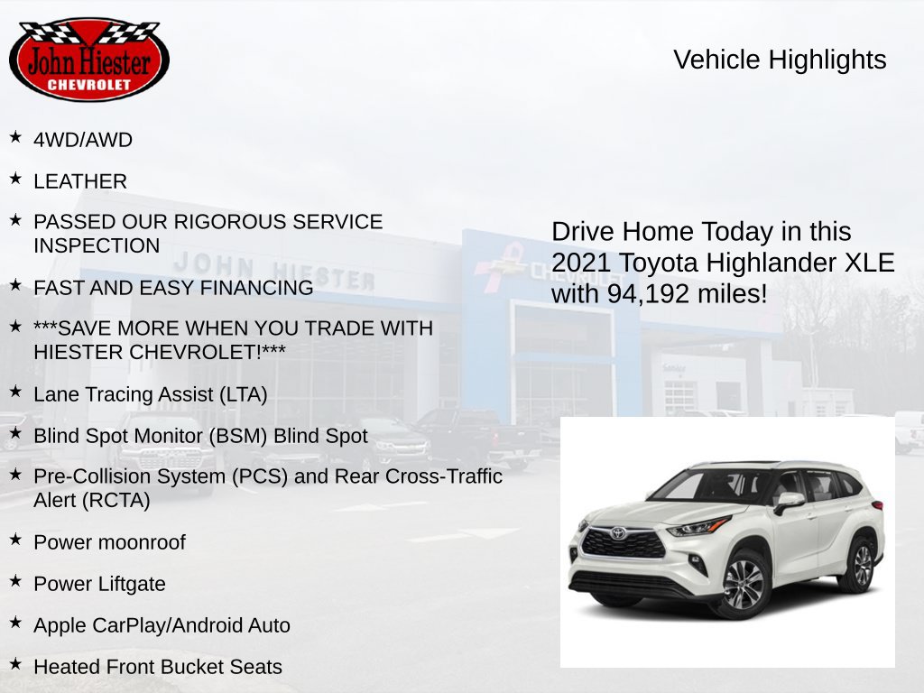 Used 2021 Toyota Highlander XLE AWD/4WD image 3