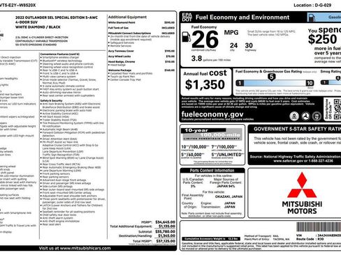 Used 2022 Mitsubishi Outlander SEL image 2