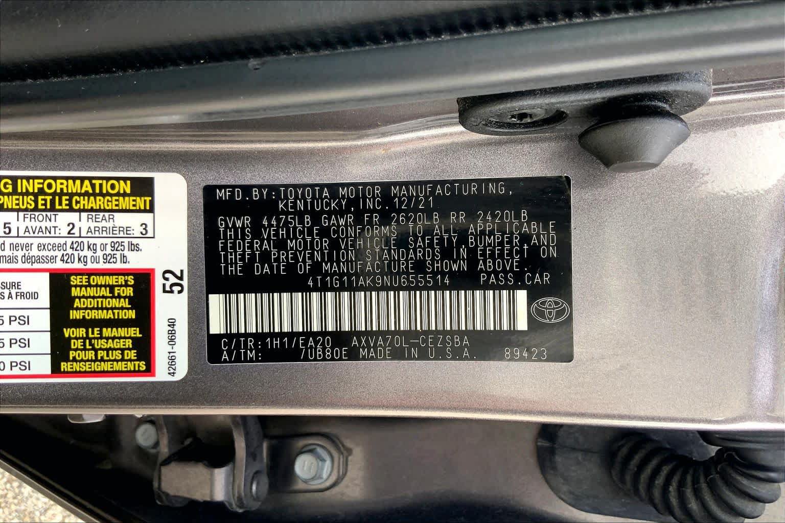 Used 2022 Toyota Camry SE FWD image 36