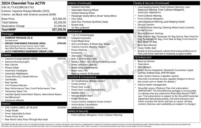 Certified 2024 Chevrolet Trax ACTIV w/ Sunroof Package FWD image 40