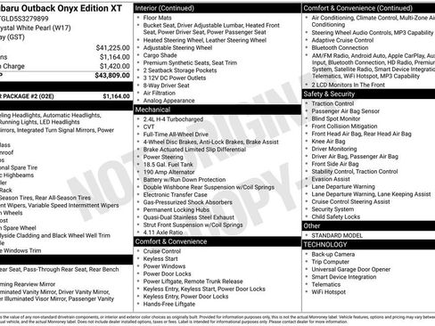 Certified 2025 Subaru Outback Onyx Edition XT w/ Popular Package #2 AWD/4WD image 17