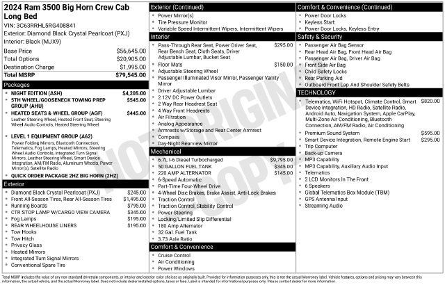 Used 2024 RAM 3500 Big Horn w/ Night Edition AWD/4WD image 32