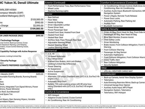 Used 2025 GMC Yukon XL Denali Ultimate w/ LPO, Floor Liner Package AWD/4WD image 41