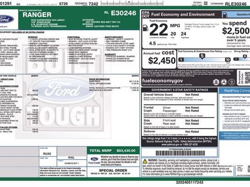 Used 2024 Ford Ranger Lariat w/ FX4 Off-Road Package AWD/4WD image 10