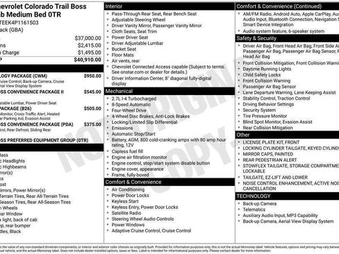 Certified 2023 Chevrolet Colorado Trail Boss w/ Technology Package AWD/4WD image 37