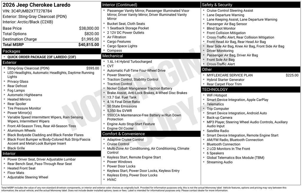 New 2026 Jeep Cherokee Laredo AWD/4WD image 40