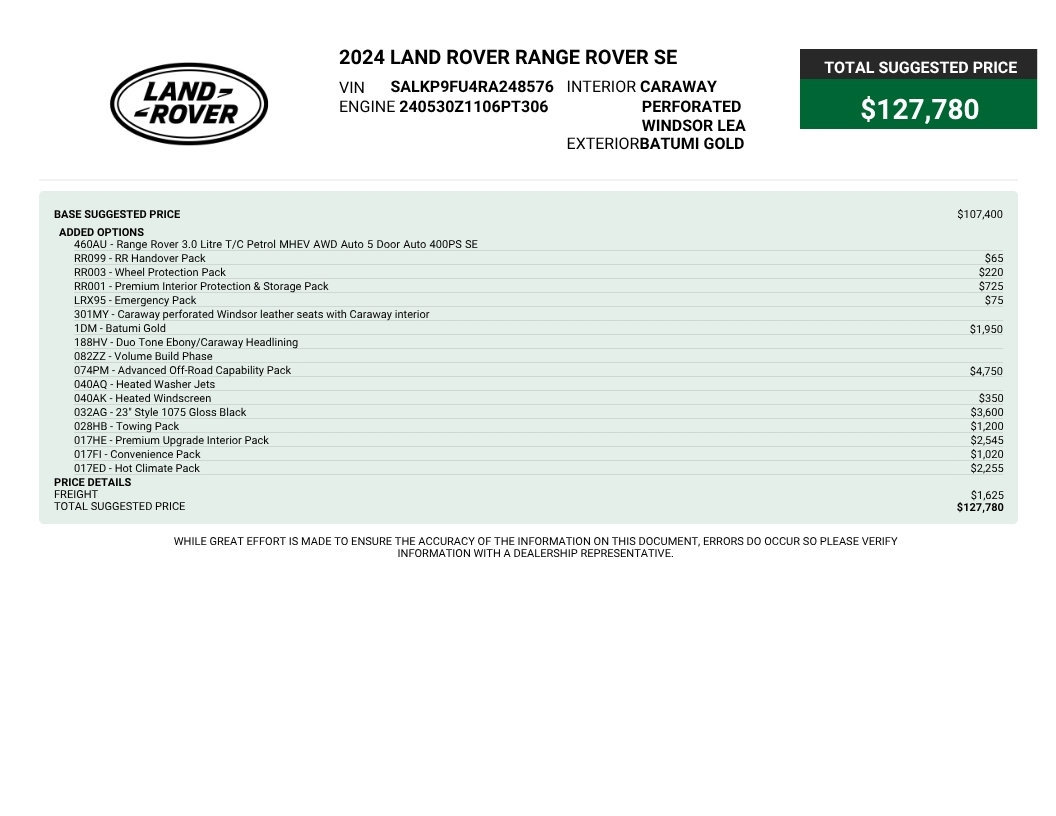 Used 2024 Land Rover Range Rover SE AWD/4WD image 76