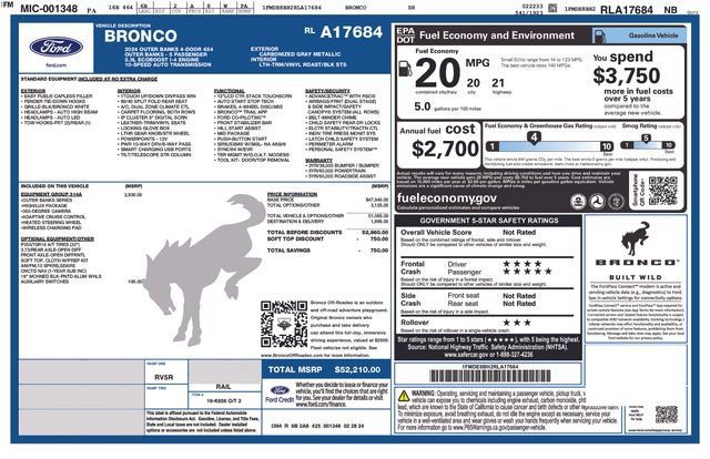 Used 2024 Ford Bronco Outer Banks AWD/4WD image 33