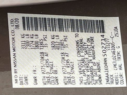 Used 2021 Nissan Titan PRO-4X w/ Off Road Protection Package image 31