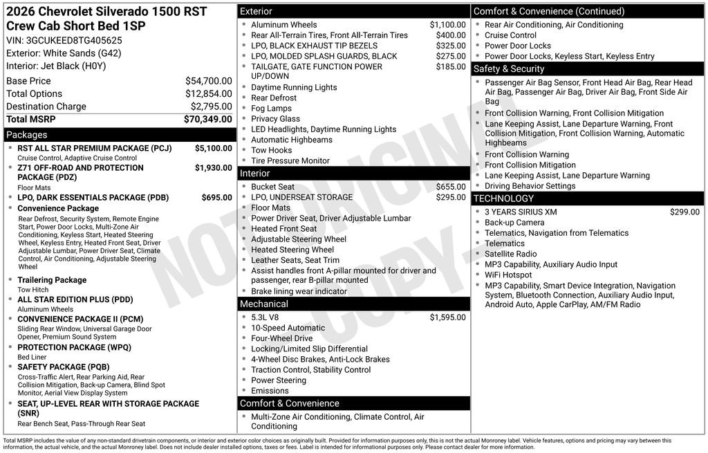 New 2026 Chevrolet Silverado 1500 RST w/ RST All Star Premium Package AWD/4WD image 4