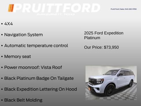 Used 2025 Ford Expedition Platinum w/ Stealth Appearance Package AWD/4WD image 19