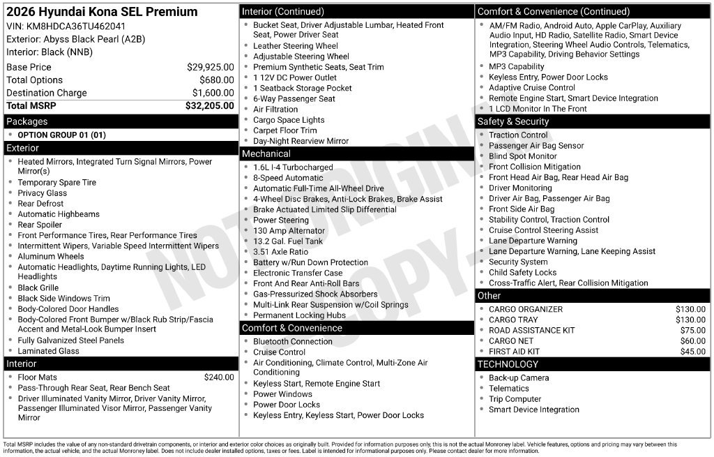 New 2026 Hyundai Kona SEL Premium AWD/4WD image 16