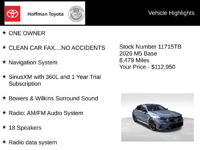 Used 2026 BMW M5 w/ Executive Package AWD/4WD image 15