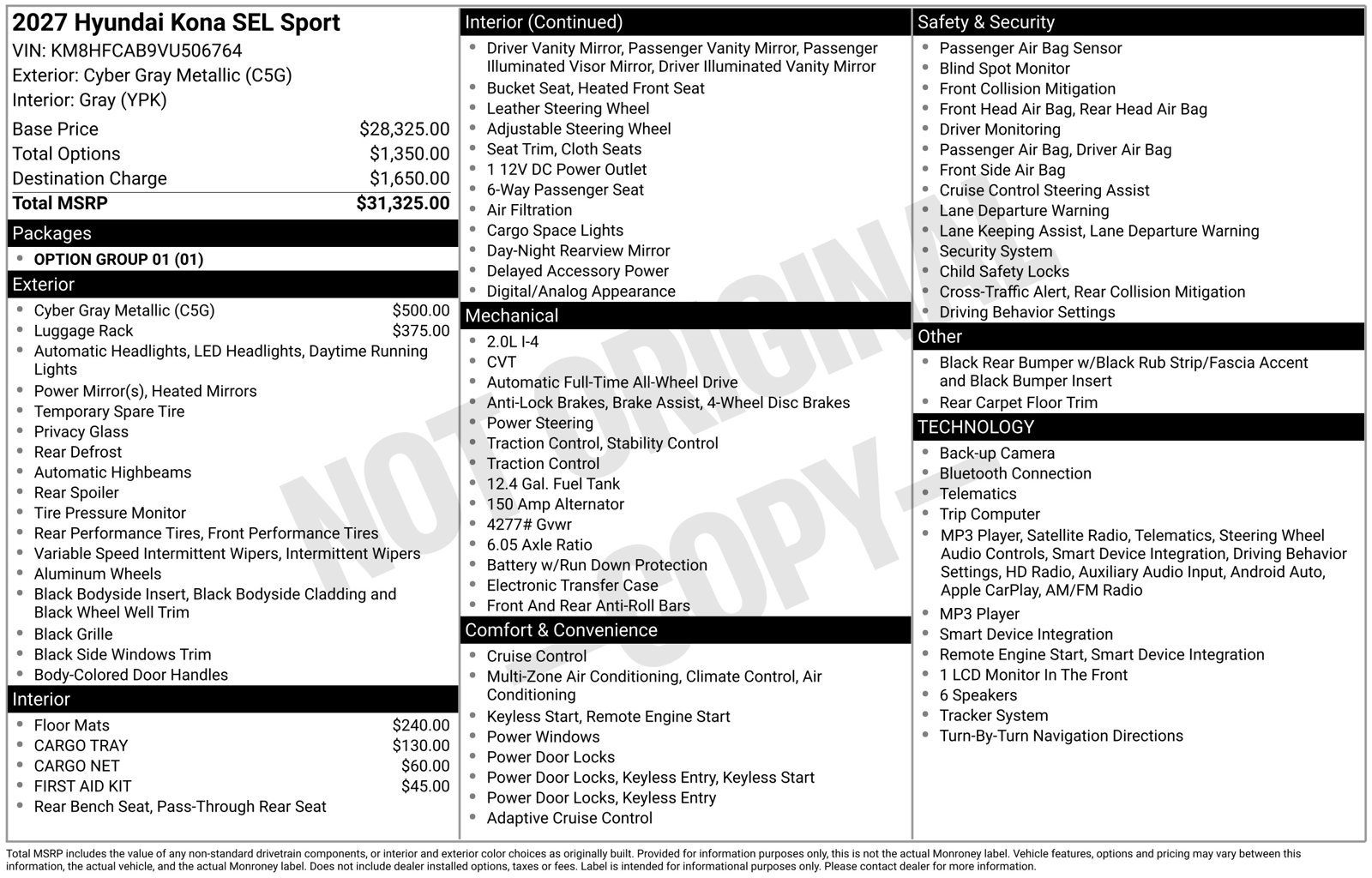New 2027 Hyundai Kona SEL Sport AWD/4WD image 9