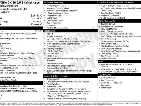 New 2025 MAZDA CX-30 AWD 2.5 S w/ Select Sport Pkg image 33