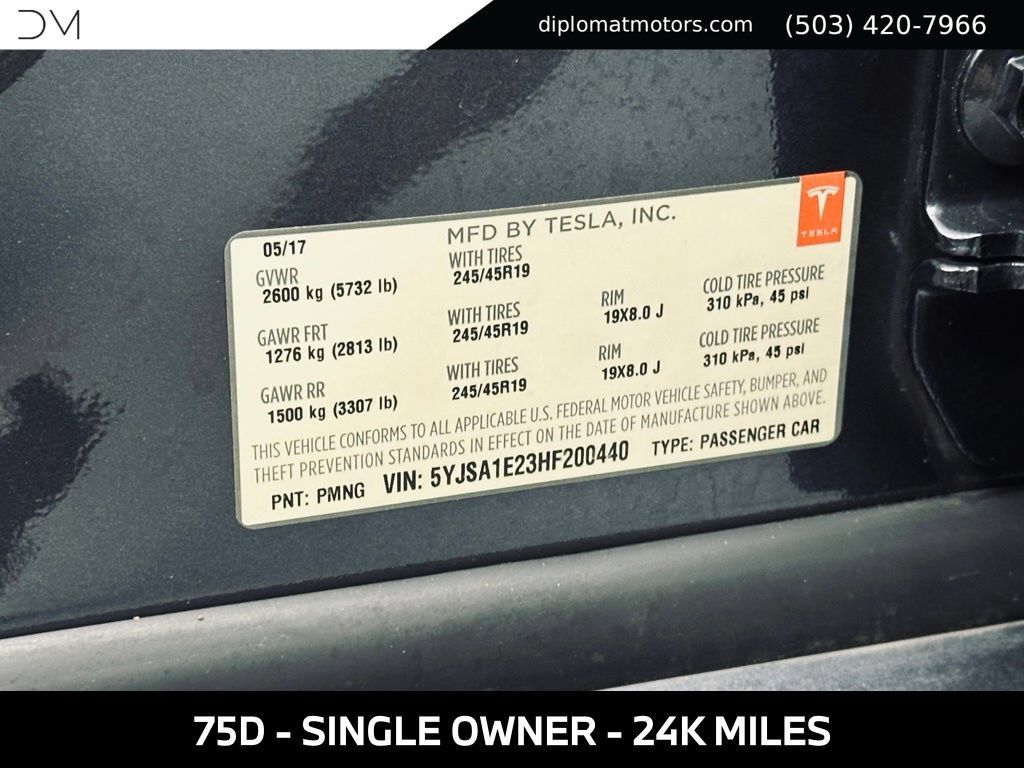Used 2017 Tesla Model S 75D AWD/4WD image 44