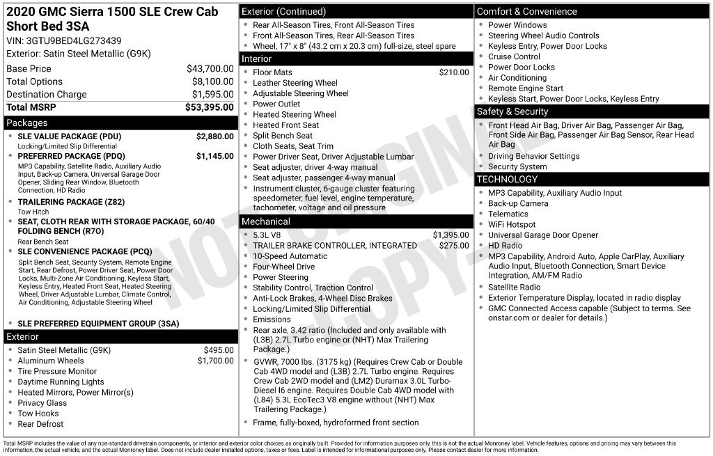 Used 2020 GMC Sierra 1500 SLE w/ SLE Value Package AWD/4WD image 24