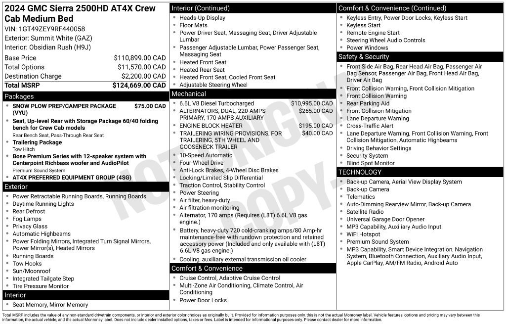 Used 2024 GMC Sierra 2500 AT4X w/ Snow Plow Prep/Camper Package AWD/4WD image 3