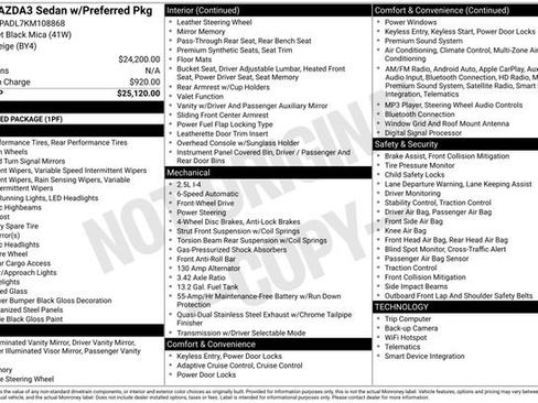 Used 2019 MAZDA MAZDA3 Sedan w/ Preferred Package image 20